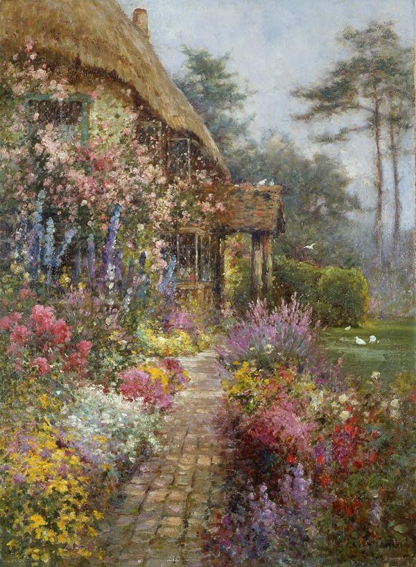 Alfred de Breanski A Garden in July